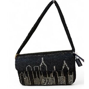 NWT  NEW YORK CITY Elegant Black Beaded Handbag